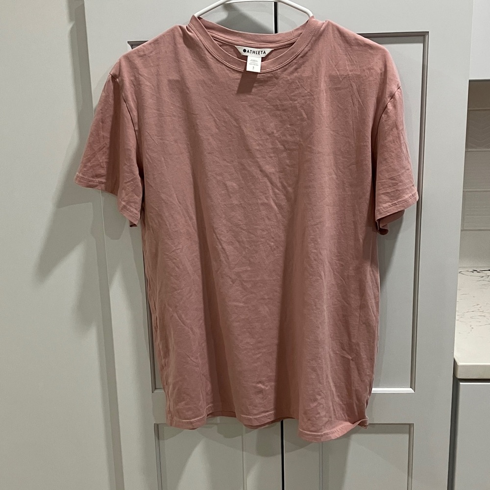Athleta Women's Light Pink Short Sleeve Athletic Tee Shirt Top